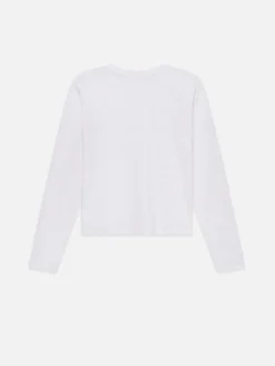 Women FRAME Long Sleeve Baby Tee in