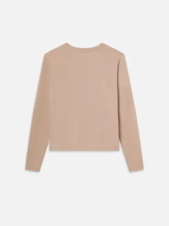 Women FRAME Long Sleeve Baby Tee in Almond Pink