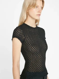 Women FRAME Mesh Lace Baby Tee in