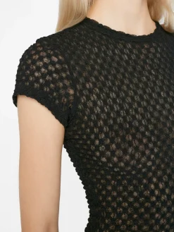 Women FRAME Mesh Lace Baby Tee in