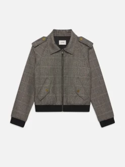 Women FRAME Modern Bomber Jacket in Brown Multi