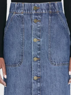 Women FRAME Modern Pocket Midi Skirt in