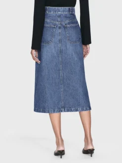 Women FRAME Modern Pocket Midi Skirt in