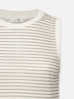 Women FRAME Muscle Crew Tee in Green Gem Multi