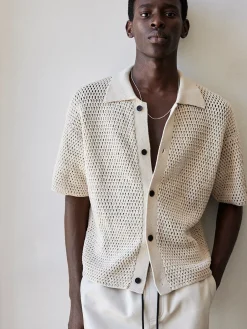 FRAME Open Weave Cardigan in