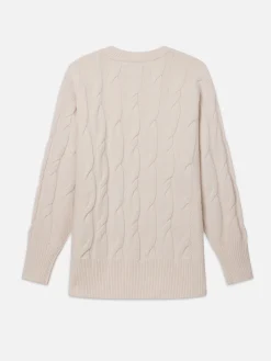 Women FRAME Oversized Cable Knit Sweater in