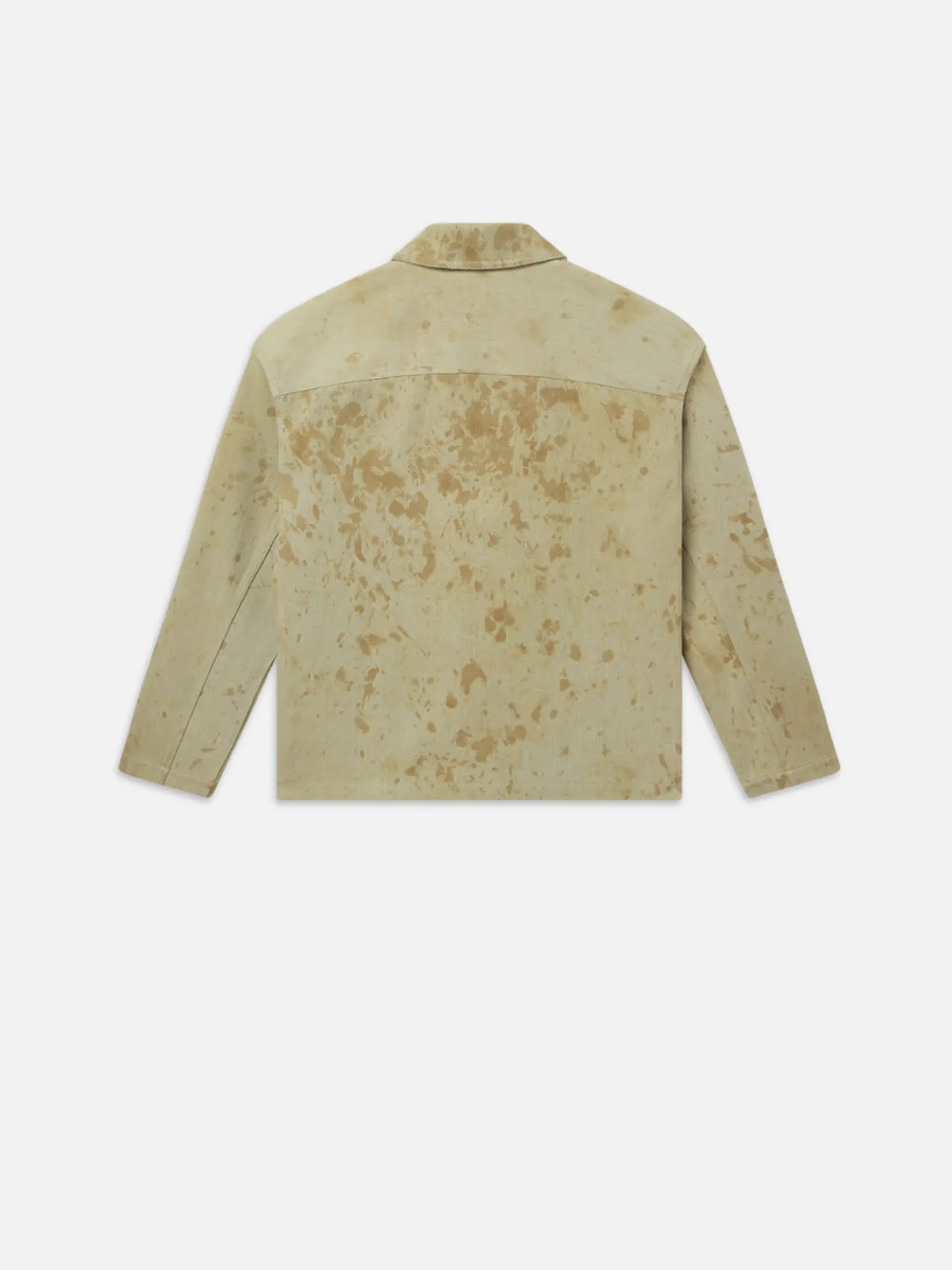 FRAME Painted Denim Shirt Jacket in Washed Denim