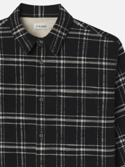 FRAME Plaid Overshirt in Black Plaid