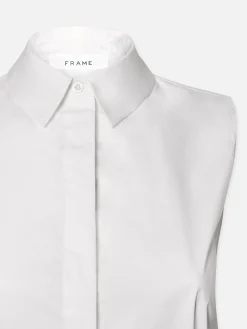 Women FRAME Pleated Sleeveless Shirt in