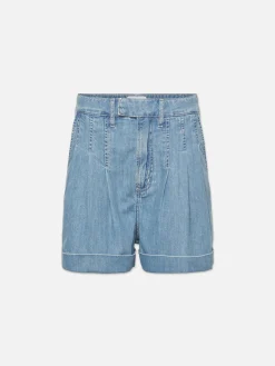 Women FRAME Pleated Wide Cuff Short in
