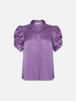 Women FRAME Puff Sleeve Blouse in
