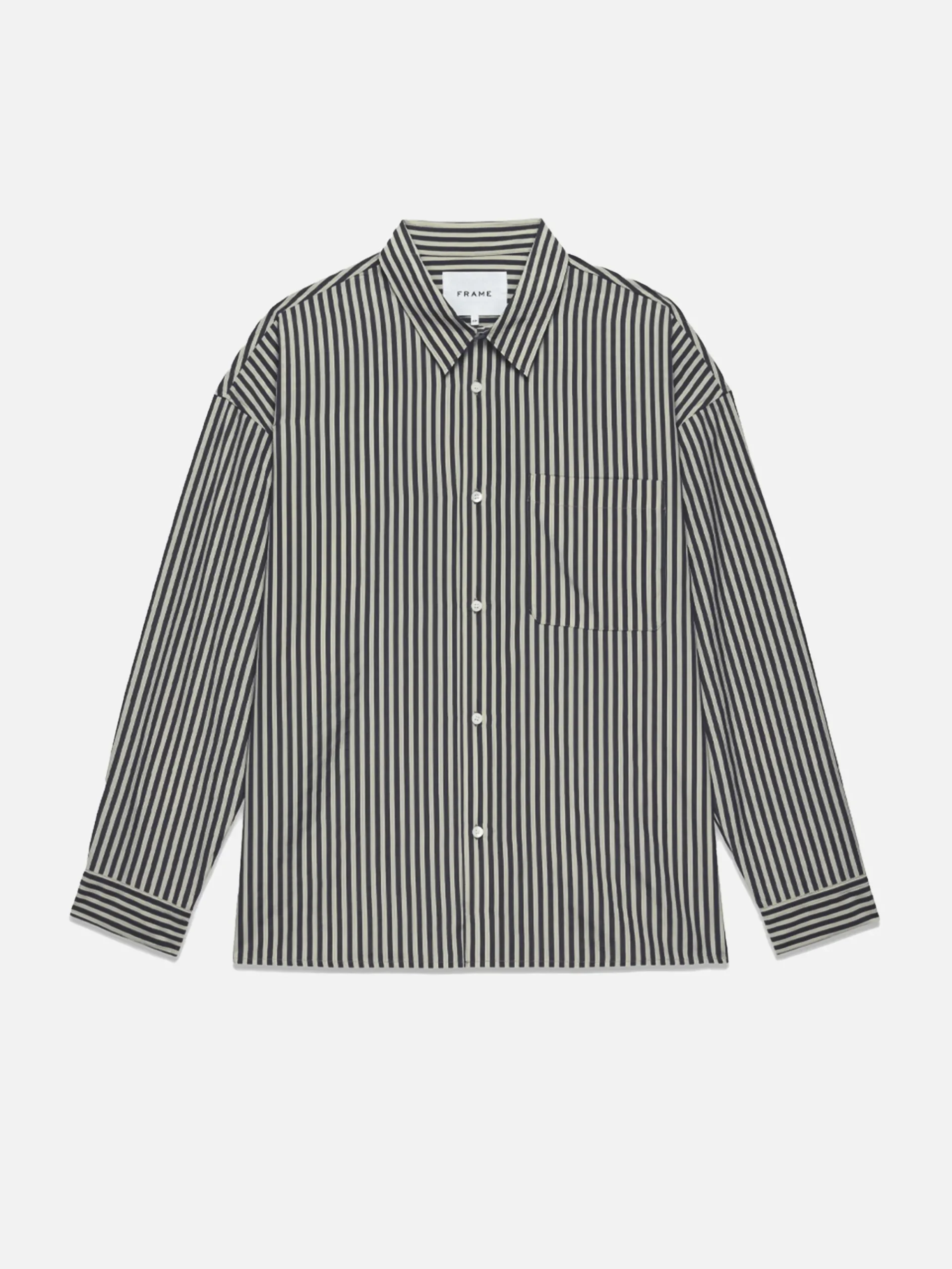 FRAME Relaxed Classic Shirt in Dark Navy Stripe