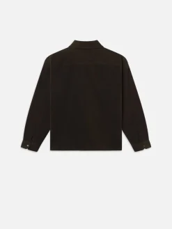 FRAME Relaxed Corduroy Overshirt in Dark Olive