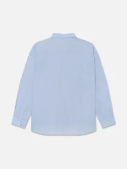 FRAME Relaxed Cotton Shirt in Light Blue