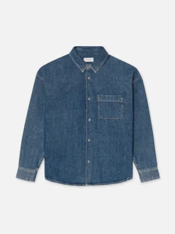 FRAME Relaxed Denim Shirt in Dark Ocean
