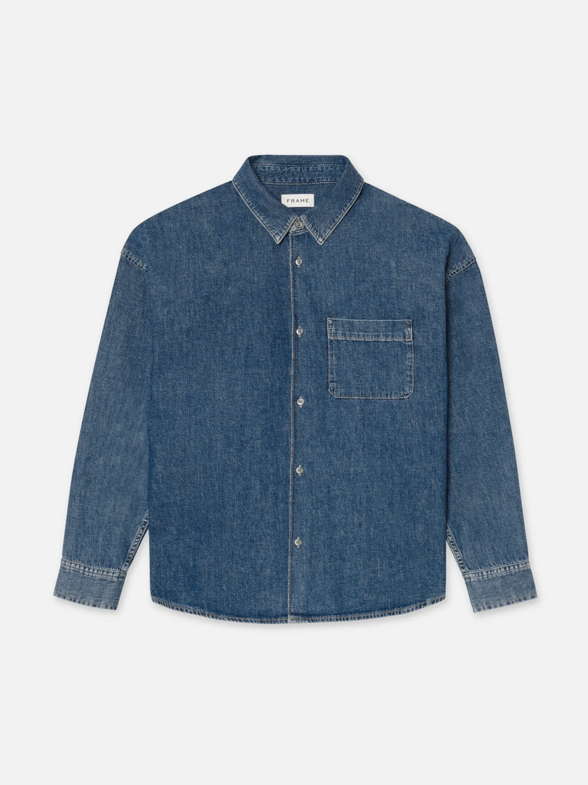 FRAME Relaxed Denim Shirt in Dark Ocean