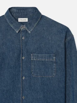 FRAME Relaxed Denim Shirt in Dark Ocean