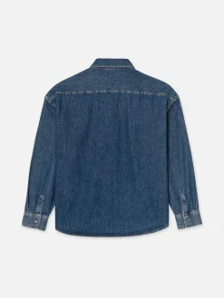 FRAME Relaxed Denim Shirt in Dark Ocean