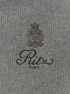 FRAME Ritz Men's Cashmere Full Zip Hoodie in Warm Gray