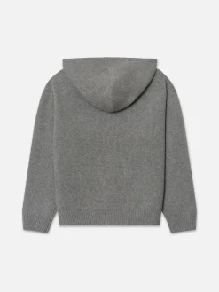 FRAME Ritz Men's Cashmere Full Zip Hoodie in Warm Gray