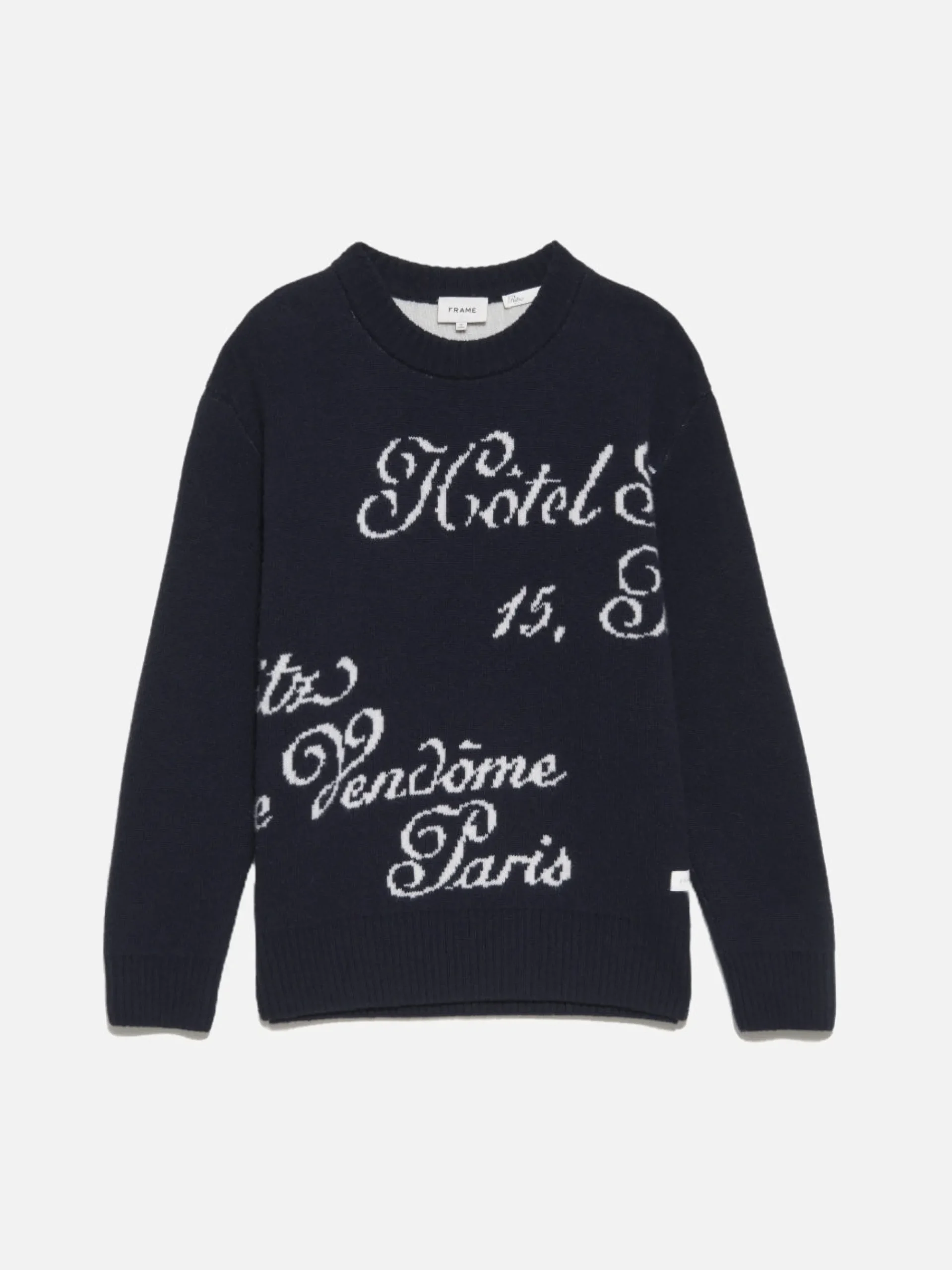 FRAME Ritz Mens Crew Sweater in Navy Multi