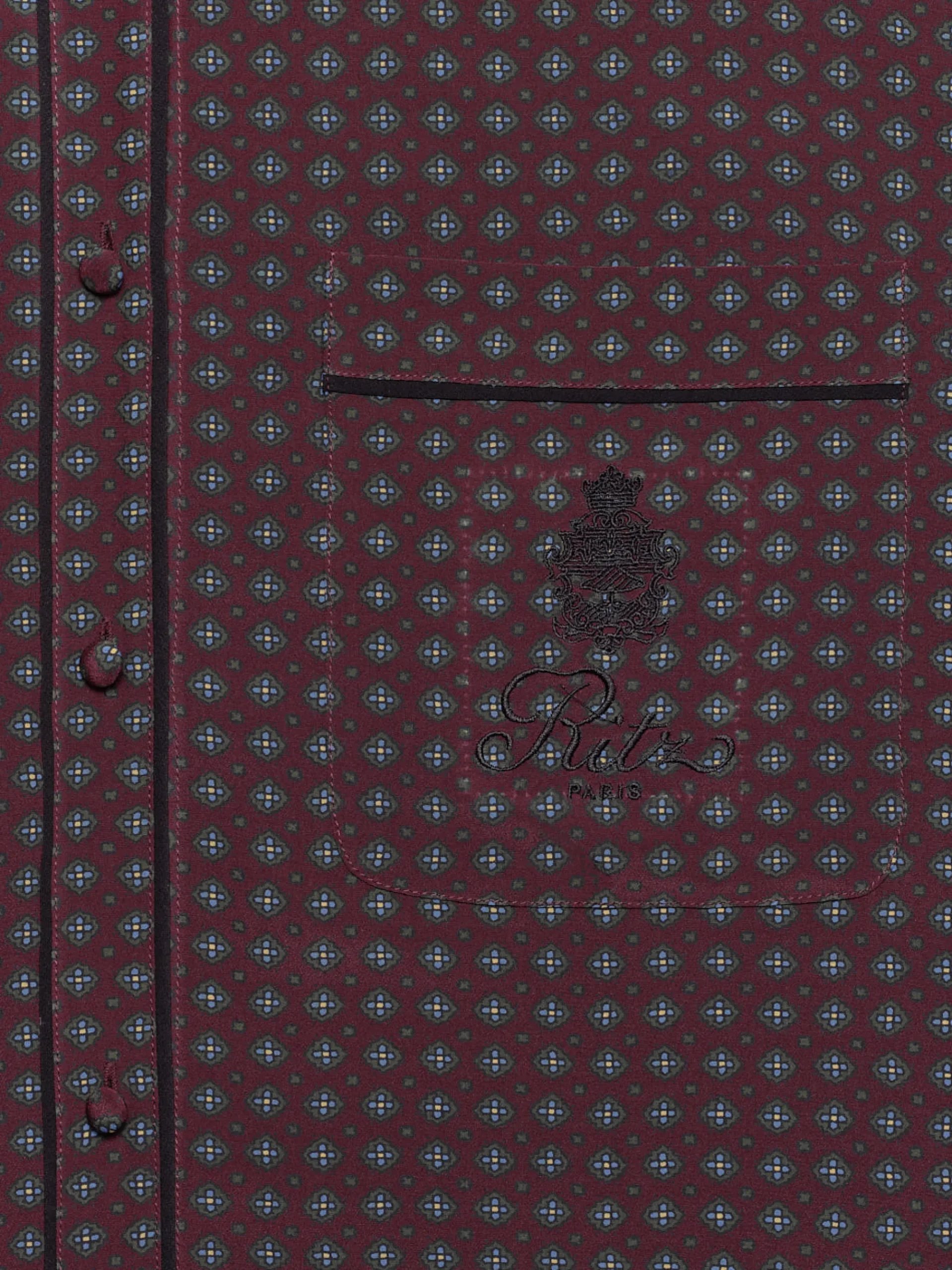 Women FRAME Ritz Women's Pajama Shirt in Bordeaux Multi