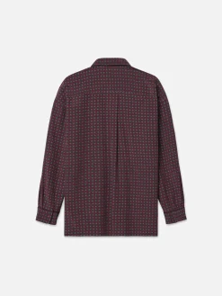 Women FRAME Ritz Women's Pajama Shirt in Bordeaux Multi