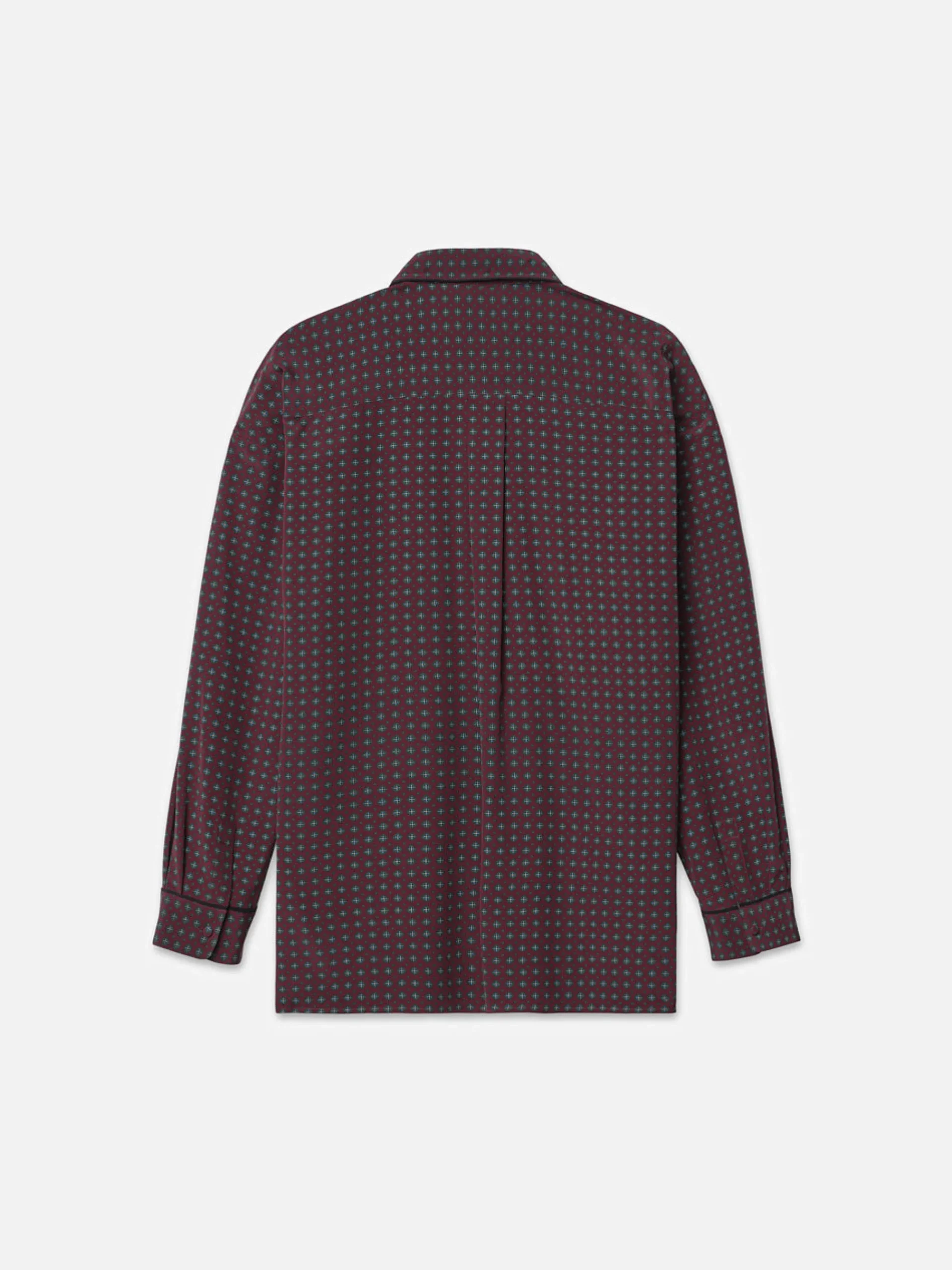 Women FRAME Ritz Women's Pajama Shirt in Bordeaux Multi