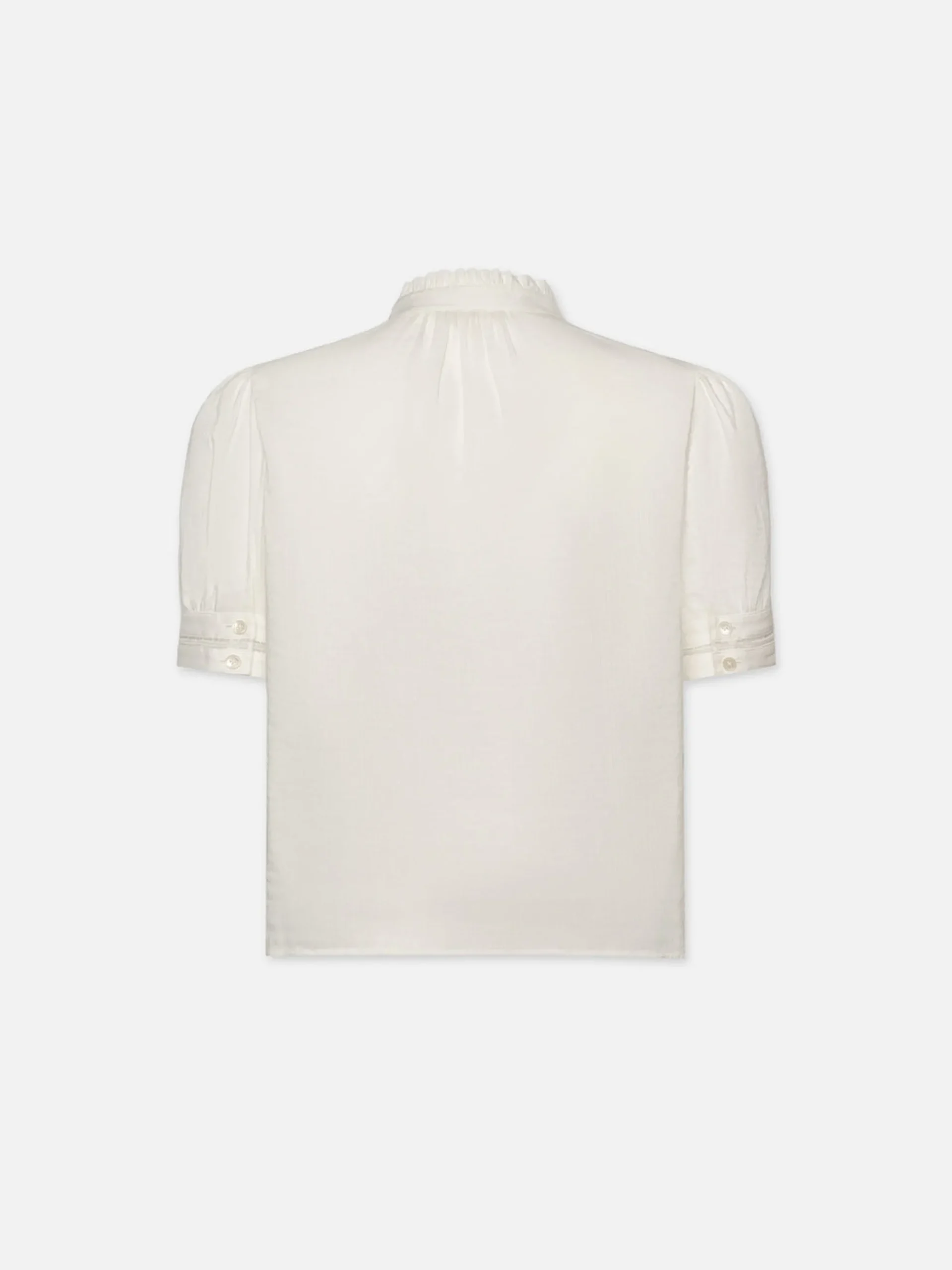 Women FRAME Ruffle Collar Inset Lace Top in