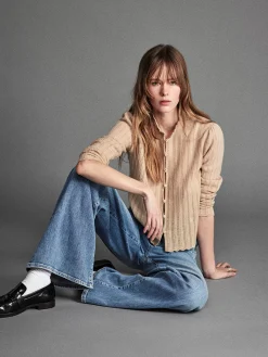 Women FRAME Ruffle Neck Cardi in