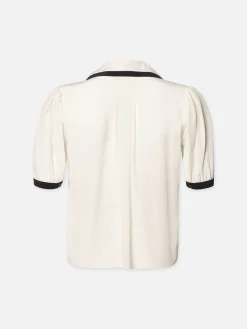 Women FRAME Sailor Blouse in Cream Multi