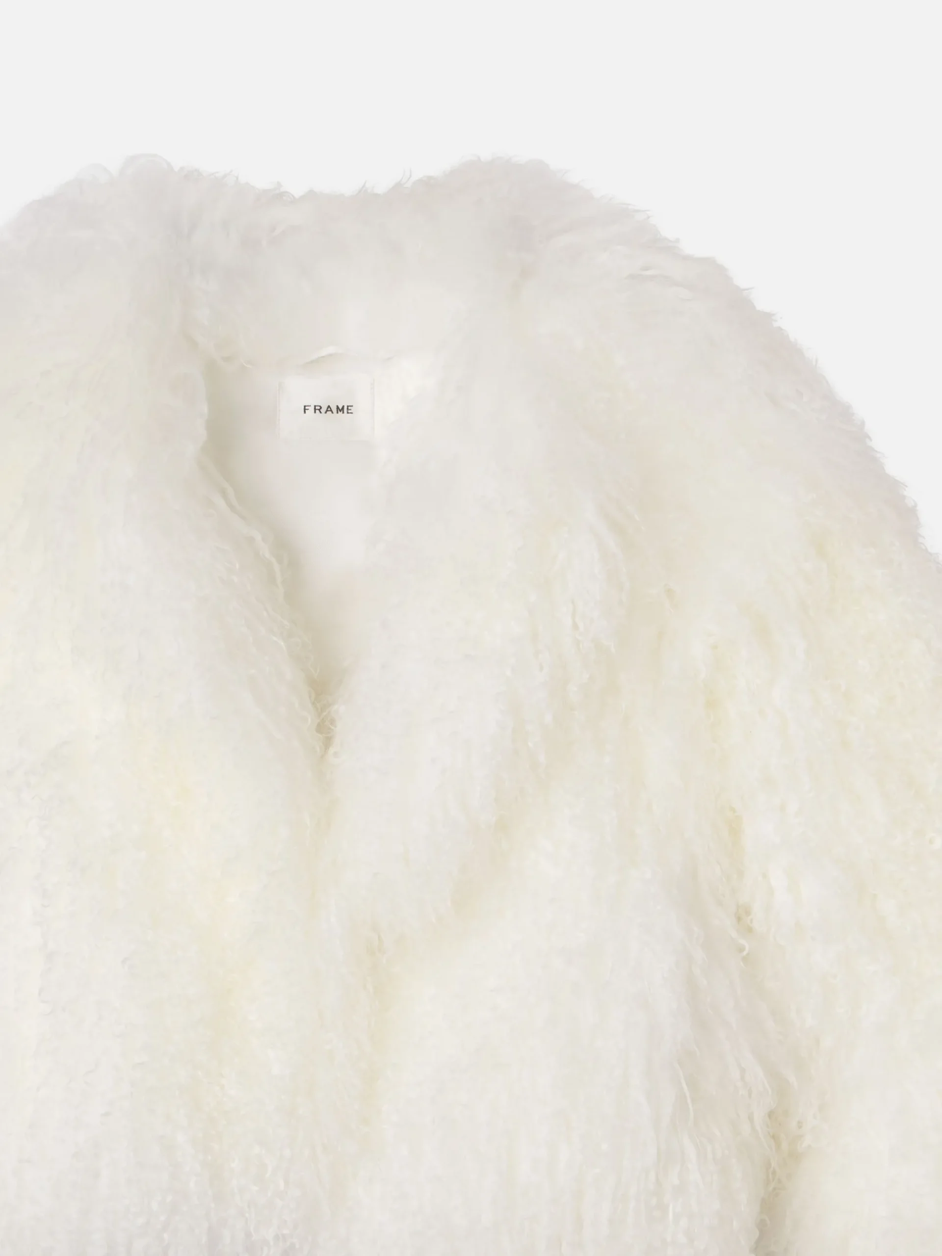 Women FRAME Shaggy Shearling Coat in