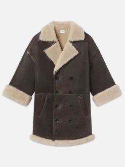 Women FRAME Shearling Cocoon Coat in