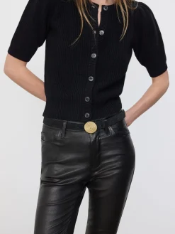 Women FRAME Shrunken Short Sleeve Cardi in