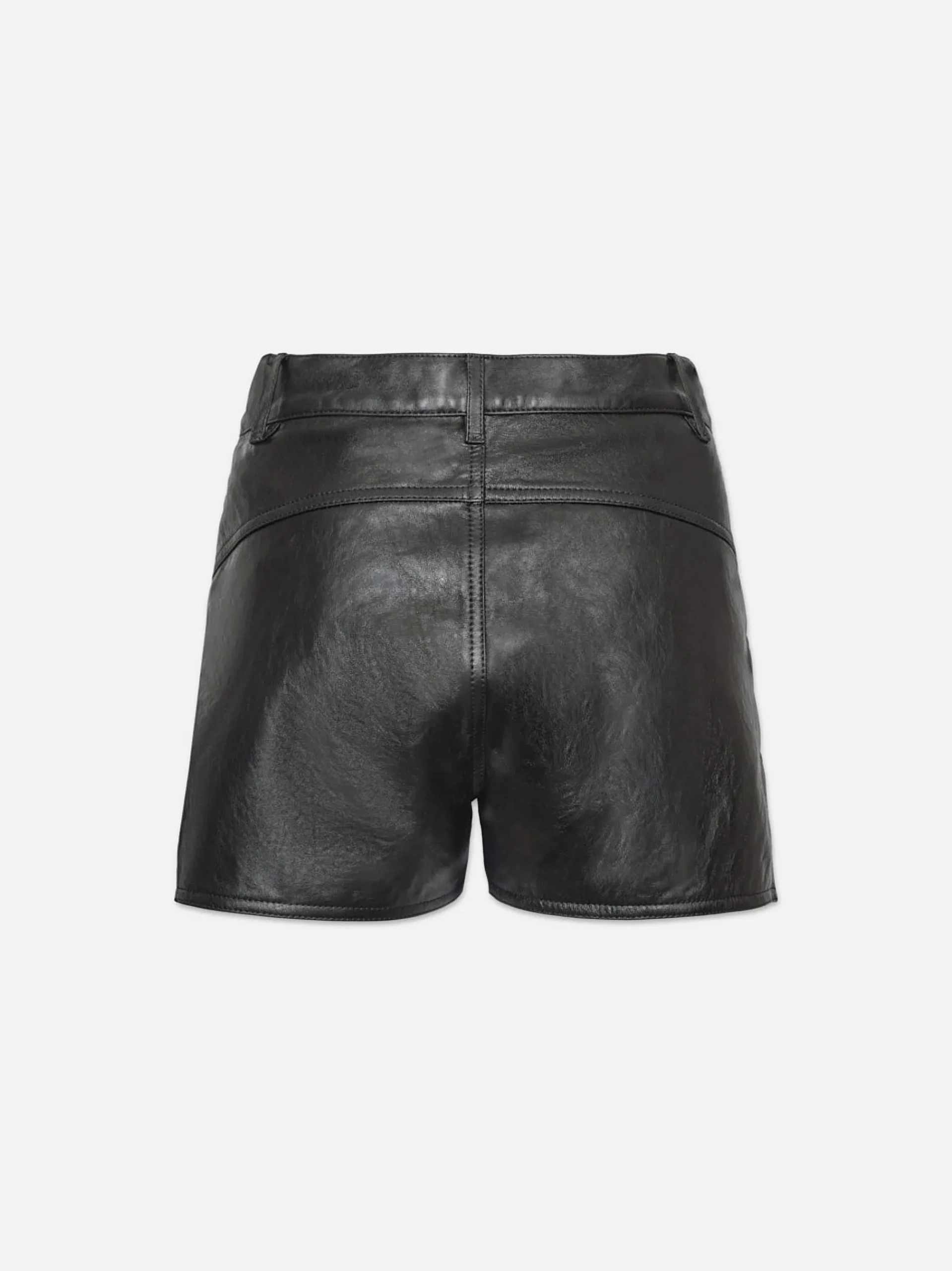 Women FRAME Side Slit Leather Short in