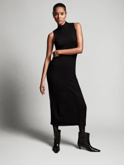 Women FRAME Sleeveless Mesh Mock Neck Dress in