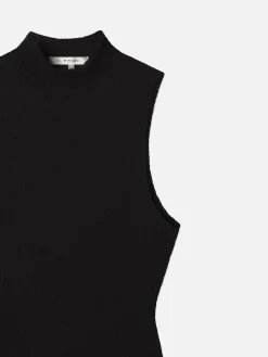 Women FRAME Sleeveless Mesh Mock Neck Dress in