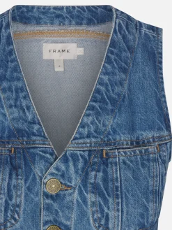 Women FRAME Sleeveless Trucker Pocket Dress in