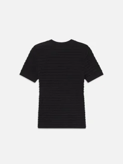 Women FRAME Smocked Short Sleeve Sweater in