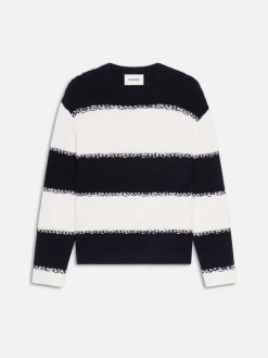 FRAME Striped Sweater in Dark Navy Stripe
