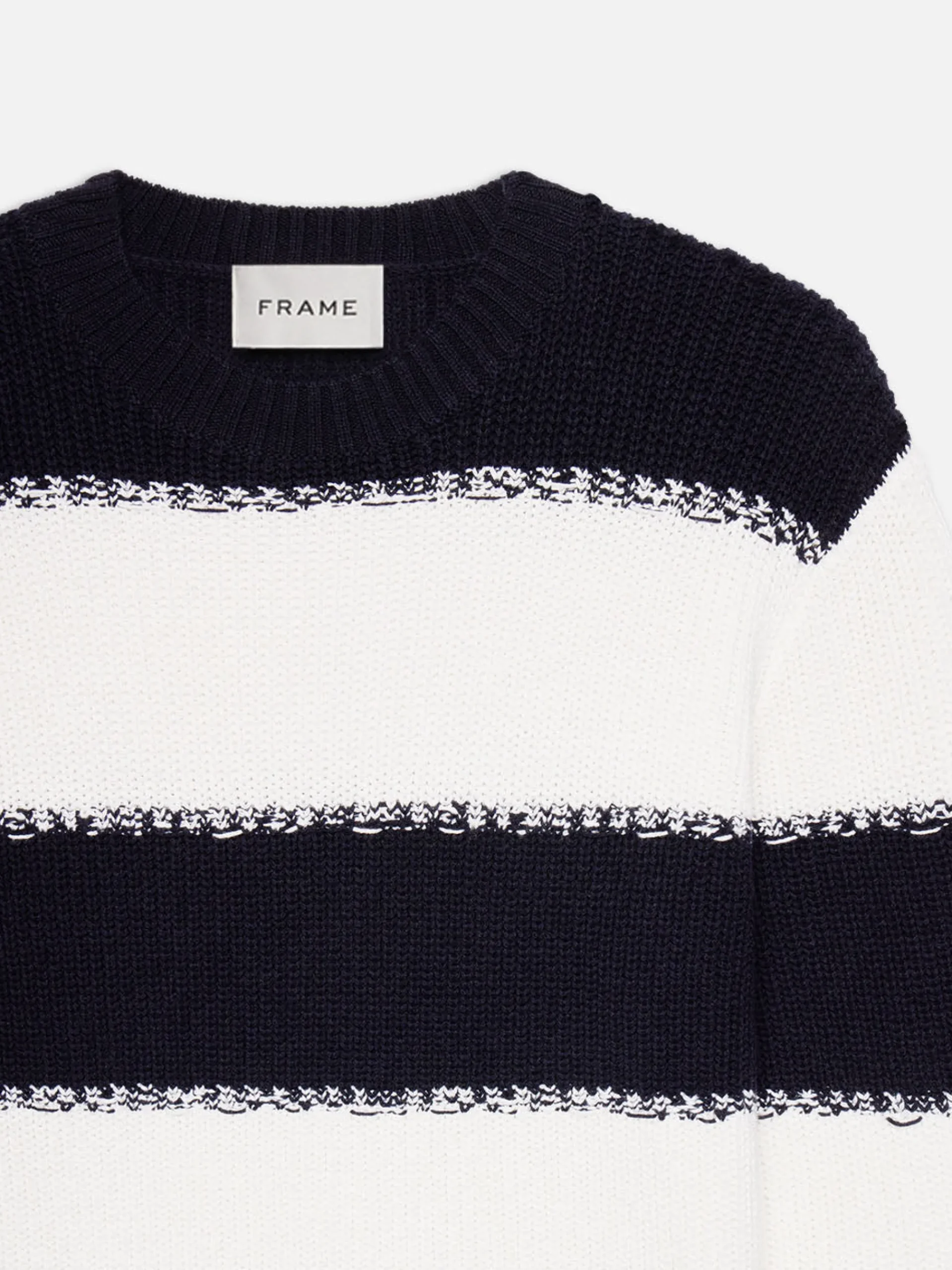 FRAME Striped Sweater in Dark Navy Stripe