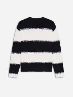 FRAME Striped Sweater in Dark Navy Stripe