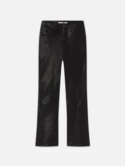 Women FRAME Suede Le Crop Mini Boot in Black Multi