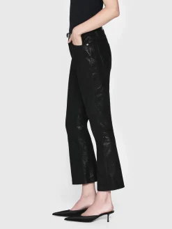 Women FRAME Suede Le Crop Mini Boot in Black Multi