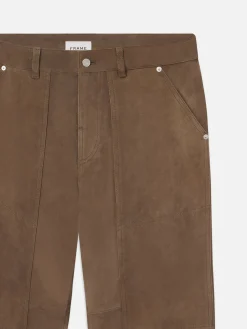 FRAME Suede Workwear Pant in Soft Mocha