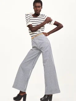 Women FRAME Tailored Trouser in Seaport Stripe