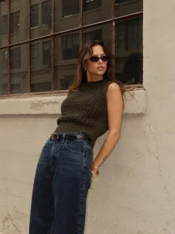 Women FRAME Tape Yarn Sweater Vest in