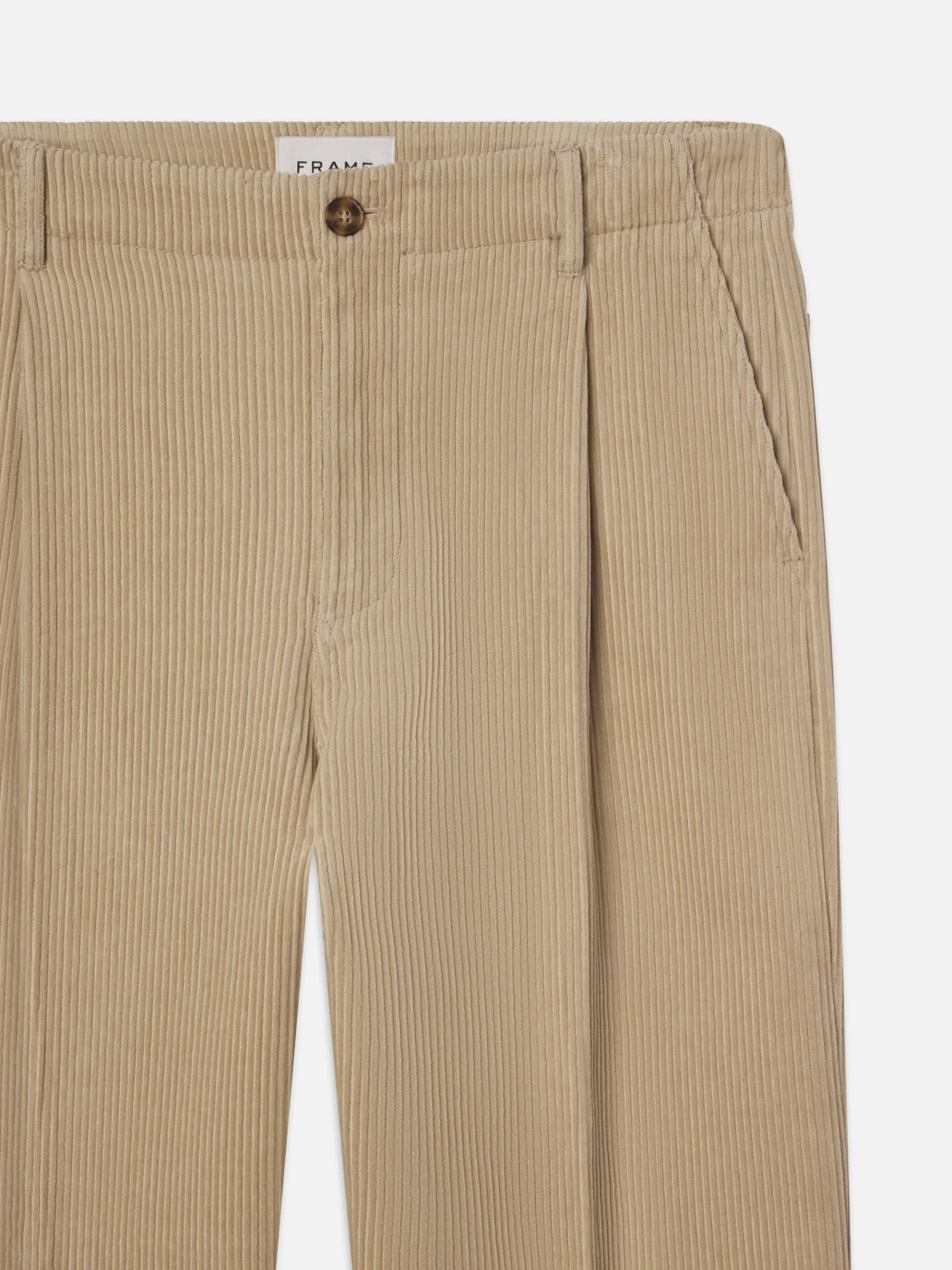 FRAME Tapered Pleated Trousers in