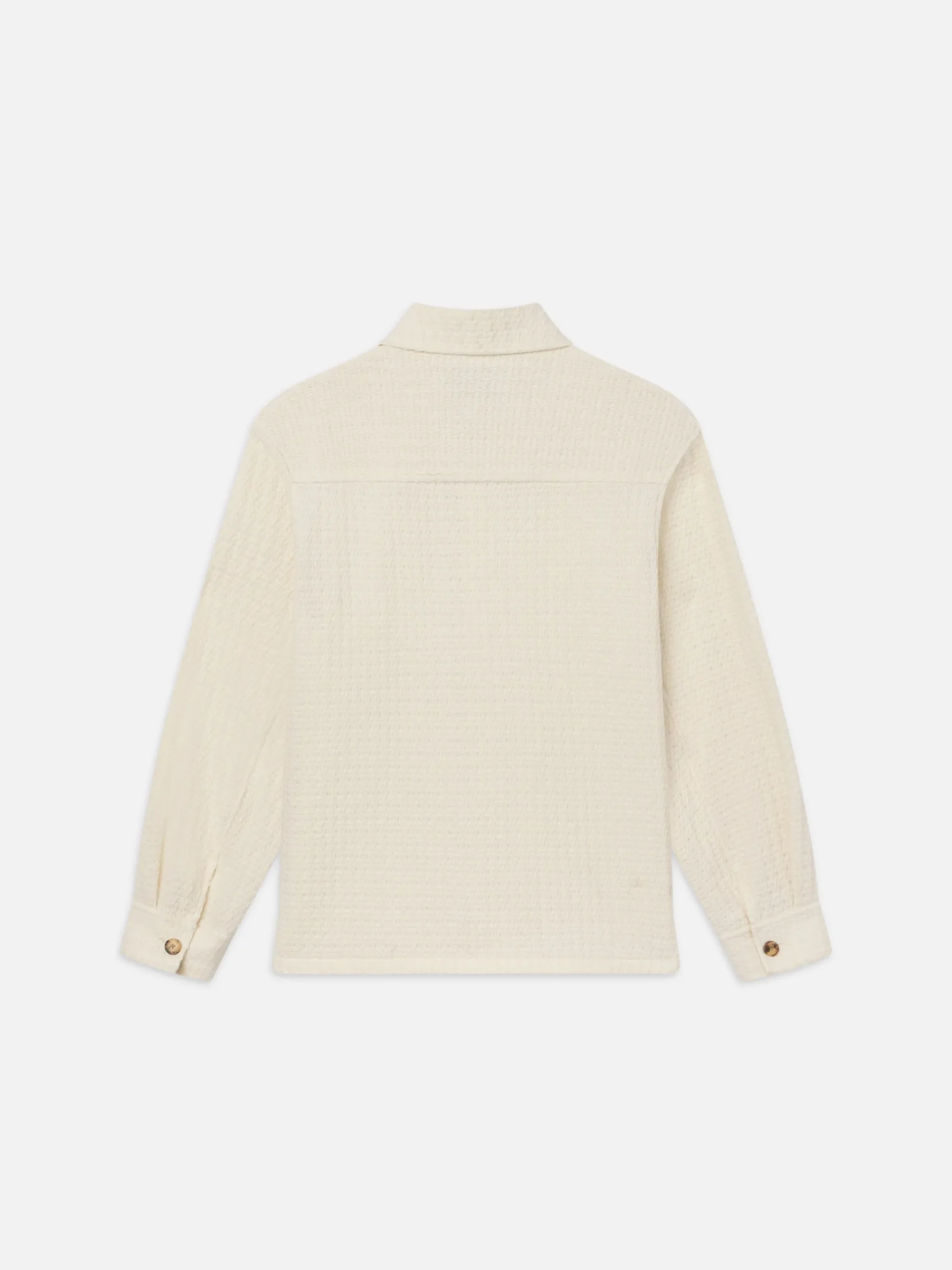 FRAME Textured Shirt Jacket in Off White