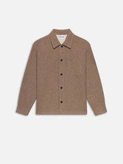 FRAME Textured Shirt Jacket in Light Brown